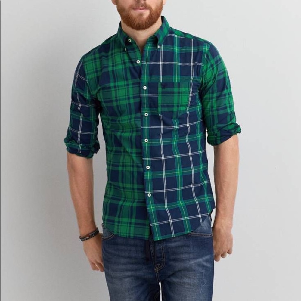 AE Colorblock Button Down